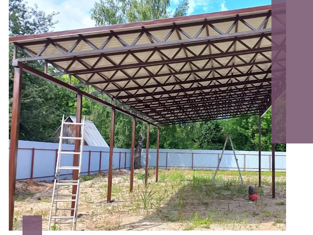 Односкатные навесы под ключ в Балашихе — изготовление и монтаж