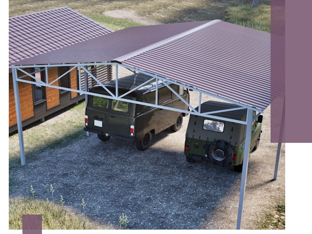 Двускатные навесы под ключ в Балашихе — изготовление и монтаж