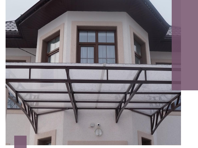 Козырьки из поликарбоната под ключ в Балашихе