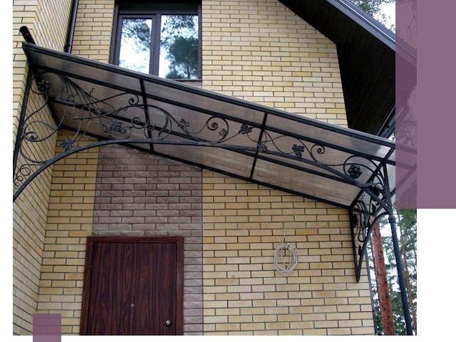 Односкатные козырьки из металла под ключ в Балашихе