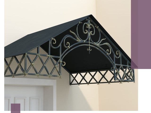 Двускатные металлические козырьки под ключ в Балашихе